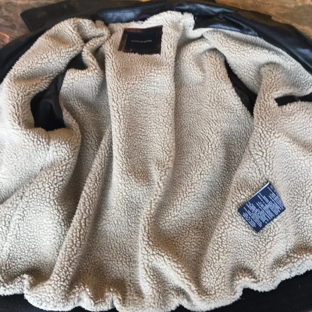 Tommy Hilfiger faux leather jacket Sz L - Picture 2 of 8